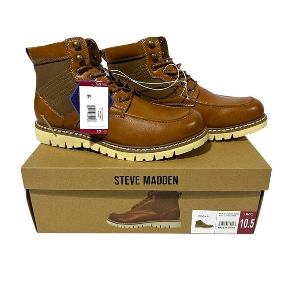 Steve Madden Men's Bleeker Boot Color Cognac Size 10.5 - Picture 10 of 16